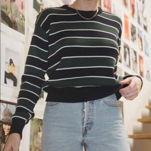 Brandy Melville Jessica Sweater Navy and Green